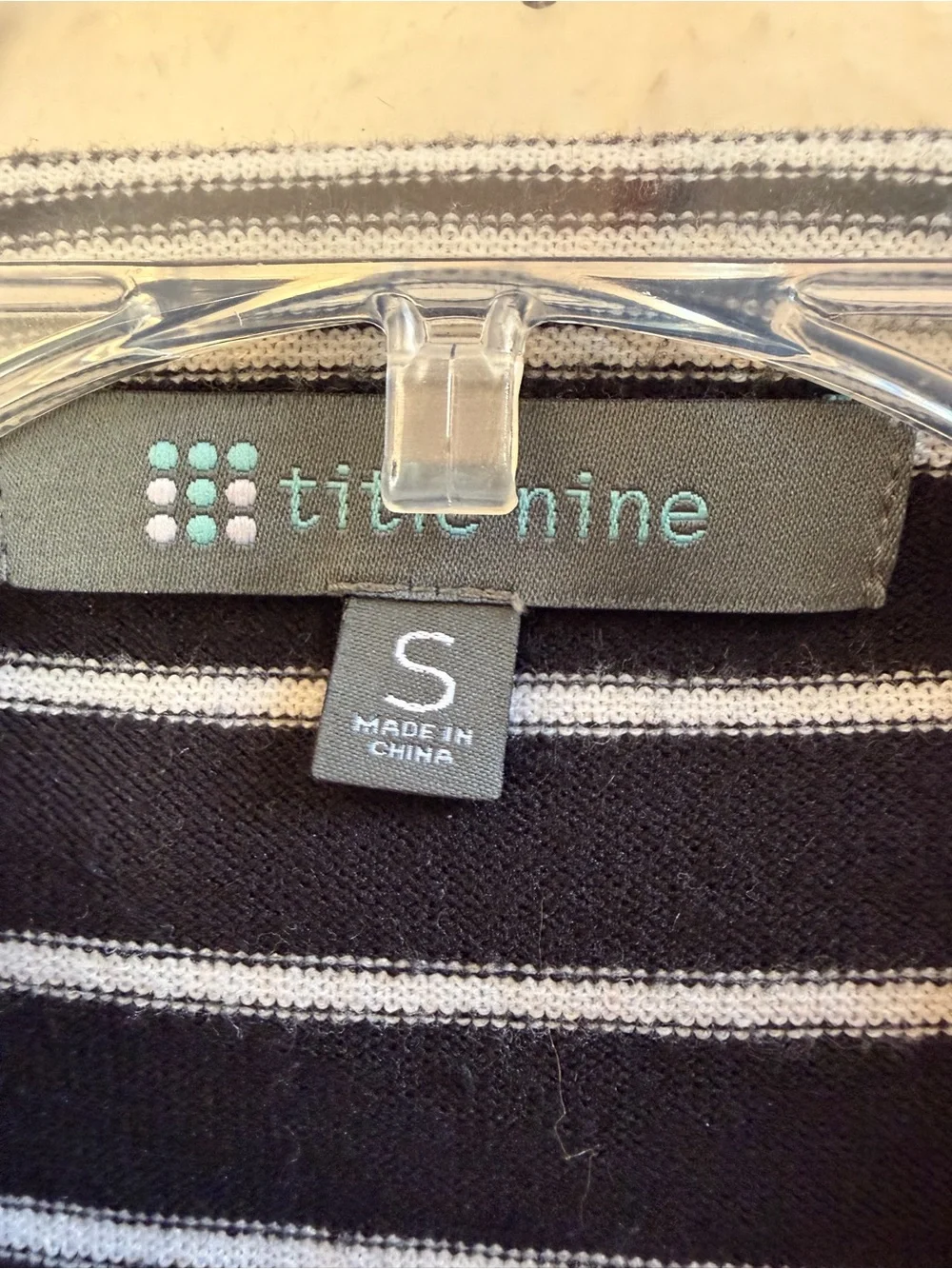 Title Nine black and white stripe mock neck sweater